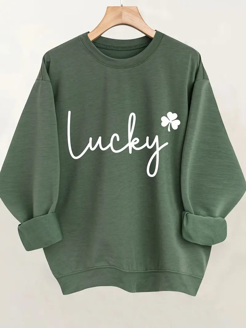 Sweatshirt mit Buchstaben-Print zum Ausdrucken