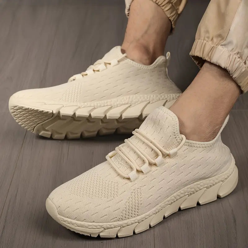 Atmungsaktive Woven Knit Sneakers für Herren – Bequeme Rutschfeste