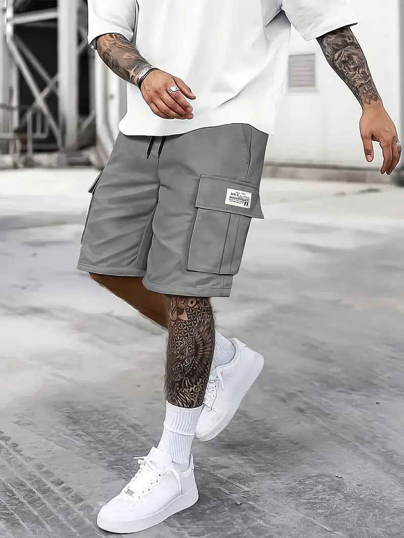 Lässige Cargo-Shorts mit verstellbarem Kordelzug