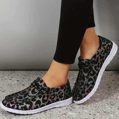 Damen Loafer – Leichte Sommer-Slipper mit Leopardenmuster