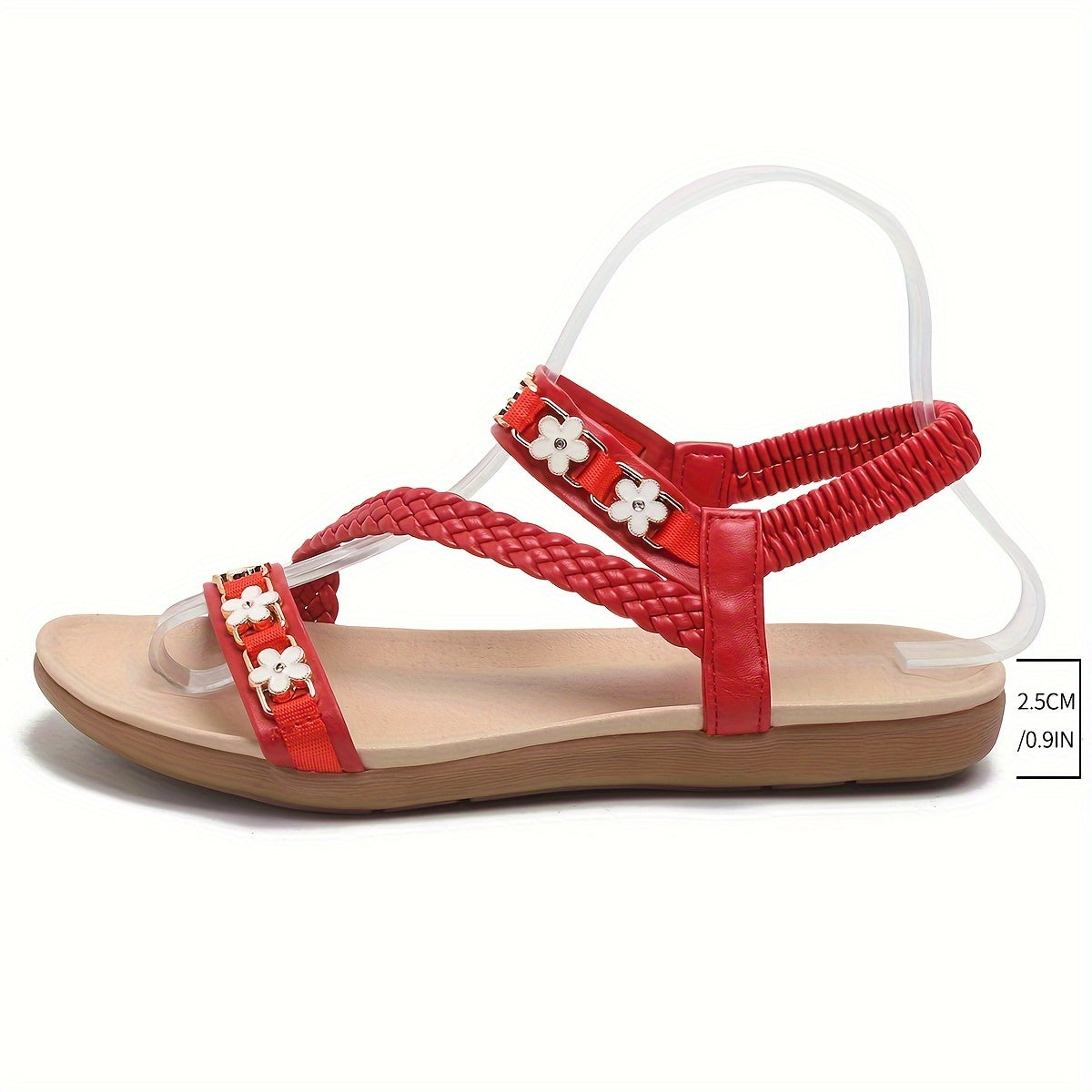 Schicke Geflochtene Damen Sommer Sandalen – Geflochten, Blumenmuster & Rutschfest