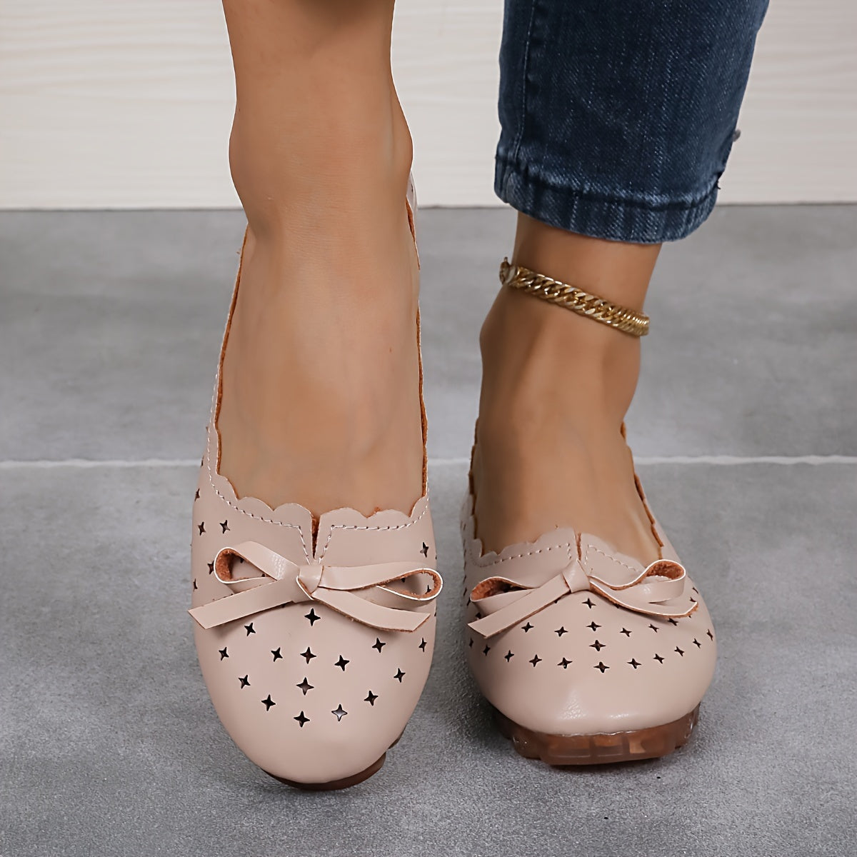 Rutschfeste Loafer mit Schleife – Atmungsaktive Sommer Flats