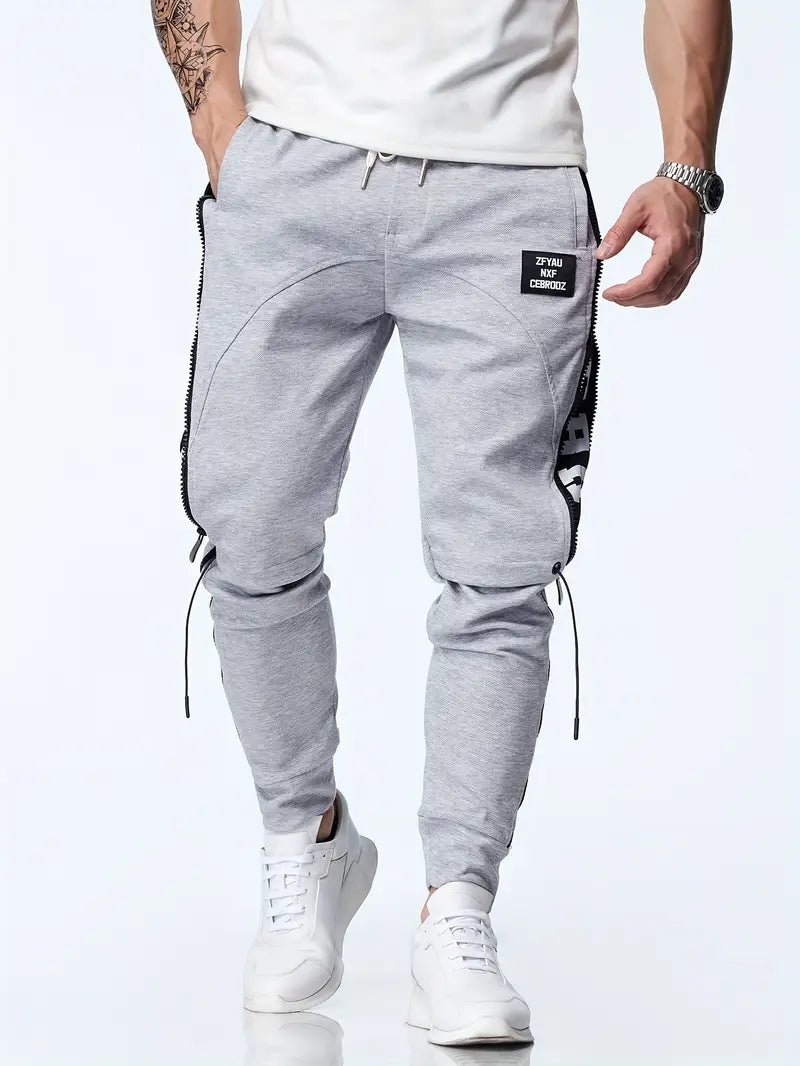 Jogginghose mit Kordelzug – Stretch Zipper Sporthose