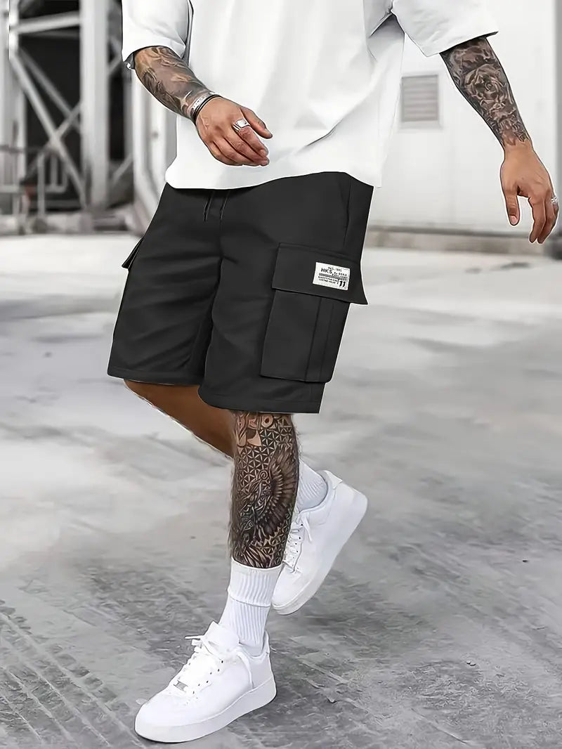 Lässige Cargo-Shorts mit verstellbarem Kordelzug