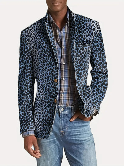 Modische Lässiger Leopardendruck Anzug Jacke