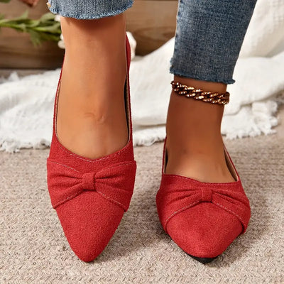 Bequeme Slip-Ons Schicke Ballett-Flats mit Schleifenknoten