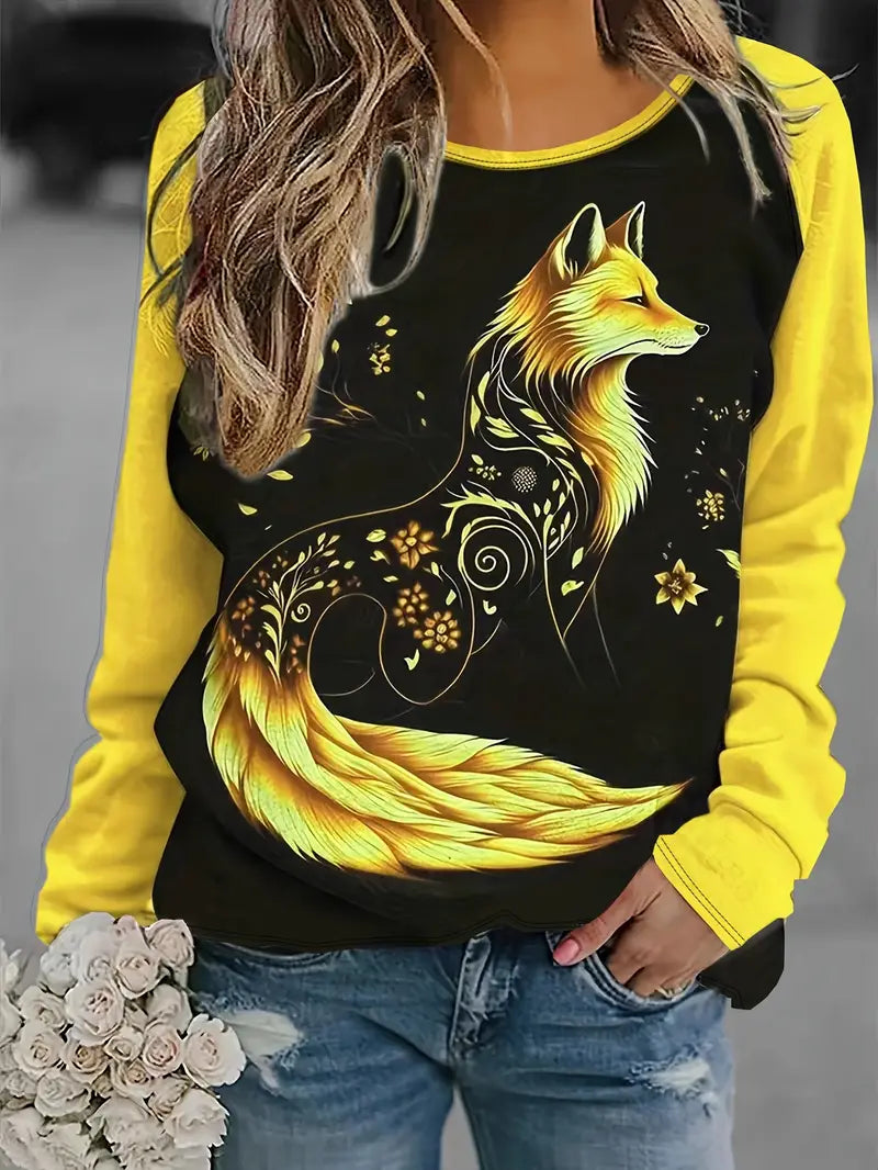 Verspieltes Raglan-Sweatshirt mit Fuchs-Motiv