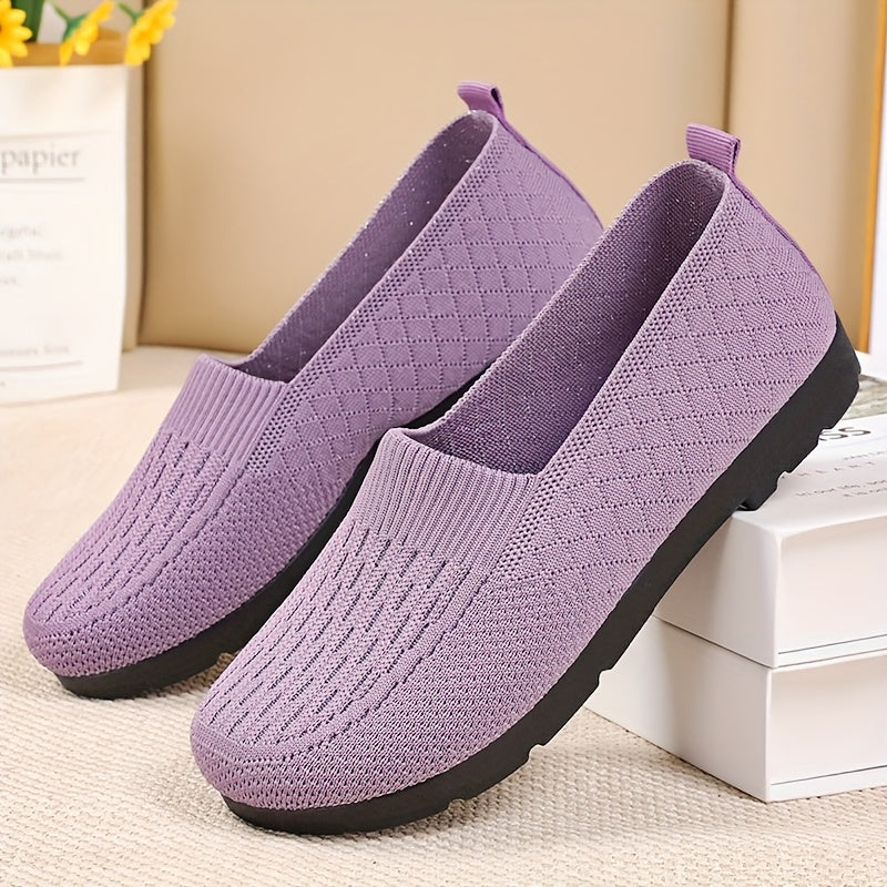 Leichte Slip-On Loafer für Damen – Atmungsaktives Strick-Obermaterial