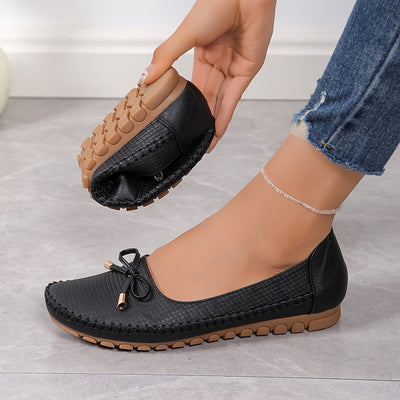 Modische Loafer für Damen mit Schleifen-Design, Bequeme Slip-On Schuhe