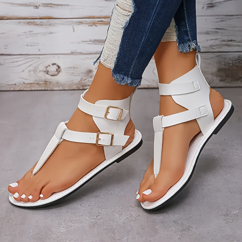 Damen modische hohe Trend Sandalen – Einfache, Elegante & Flache Schuhe