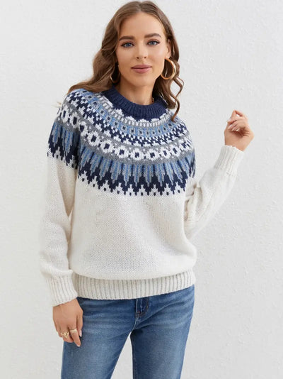 Vintage Vibes Fair Isle Pullover mit Rundhalsausschnitt