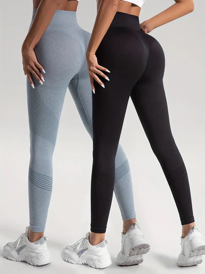 Dahlia - 2pcs feste Farbe High-Stretch Fitness Yoga Sport Leggings