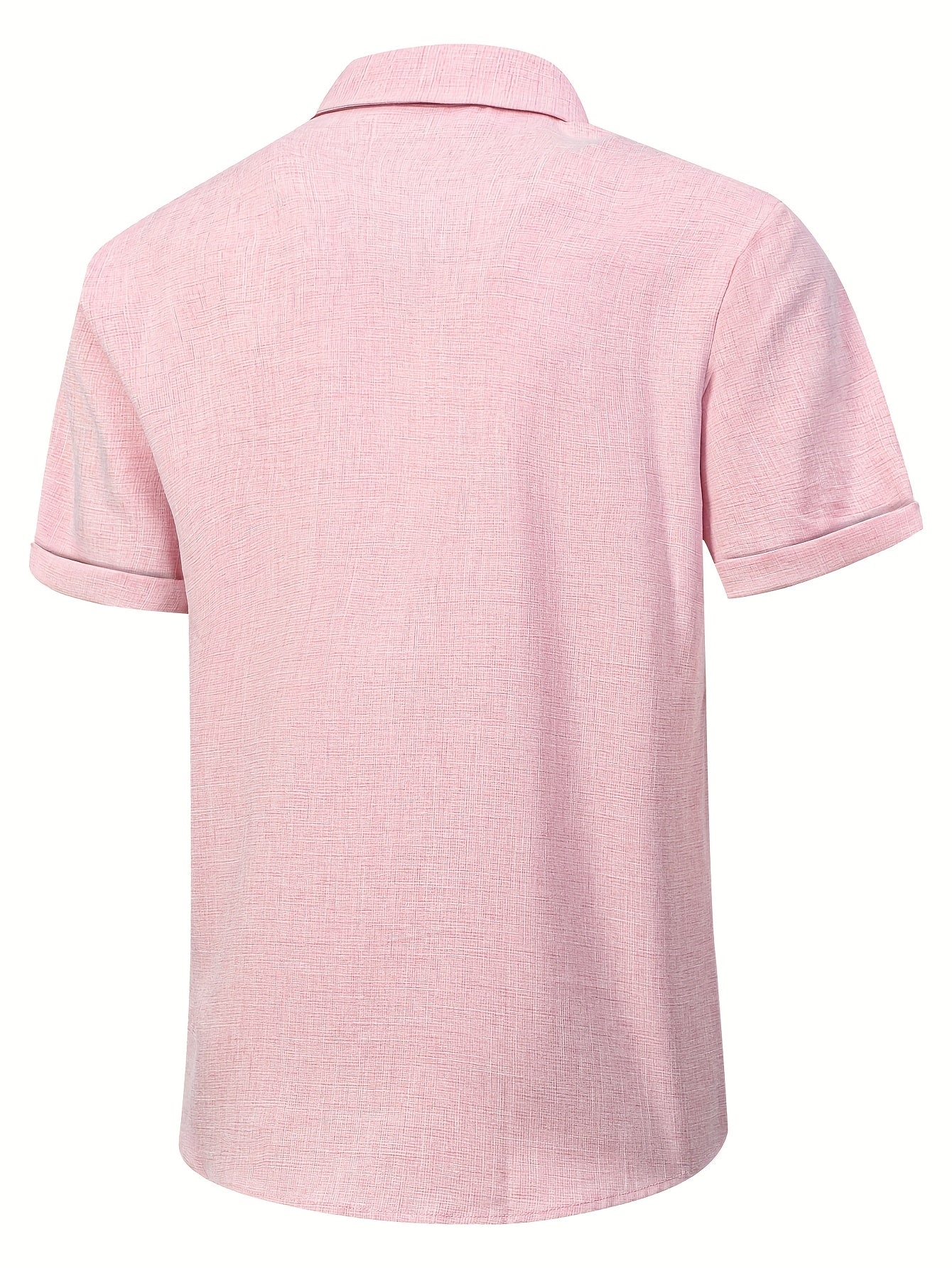 Herren Kurzarm Linnenhemd in Rosa – Ideal für Sommerpartys & Hochzeiten