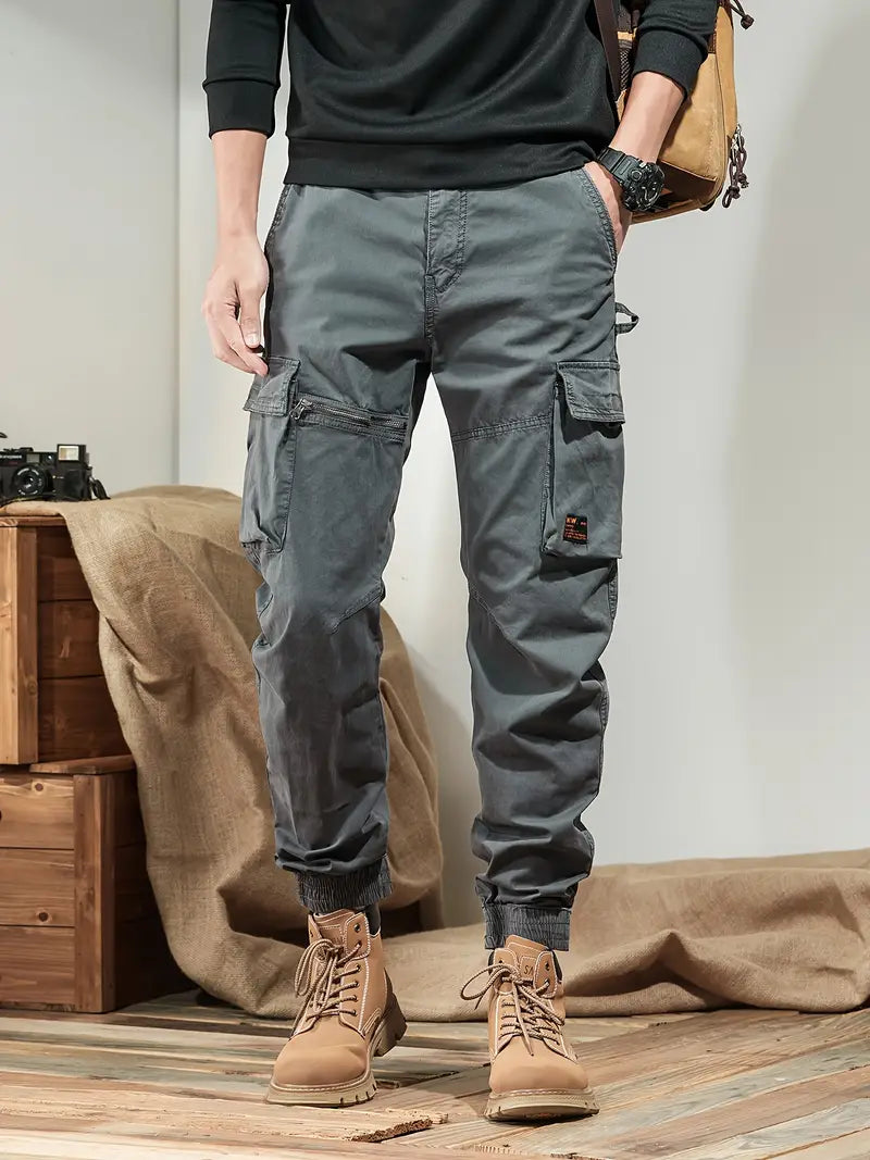 Cargo-Hosen  mit Mehrfach-Taschen – Casual Baumwoll-Jogger für Outdoor-Aktivitäten