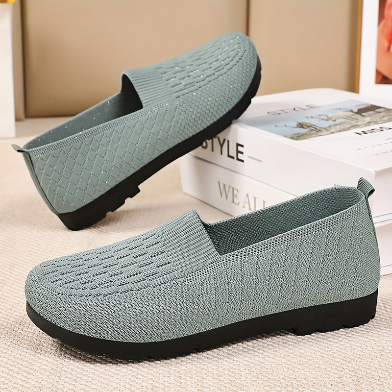 Leichte Slip-On Loafer für Damen – Atmungsaktives Strick-Obermaterial