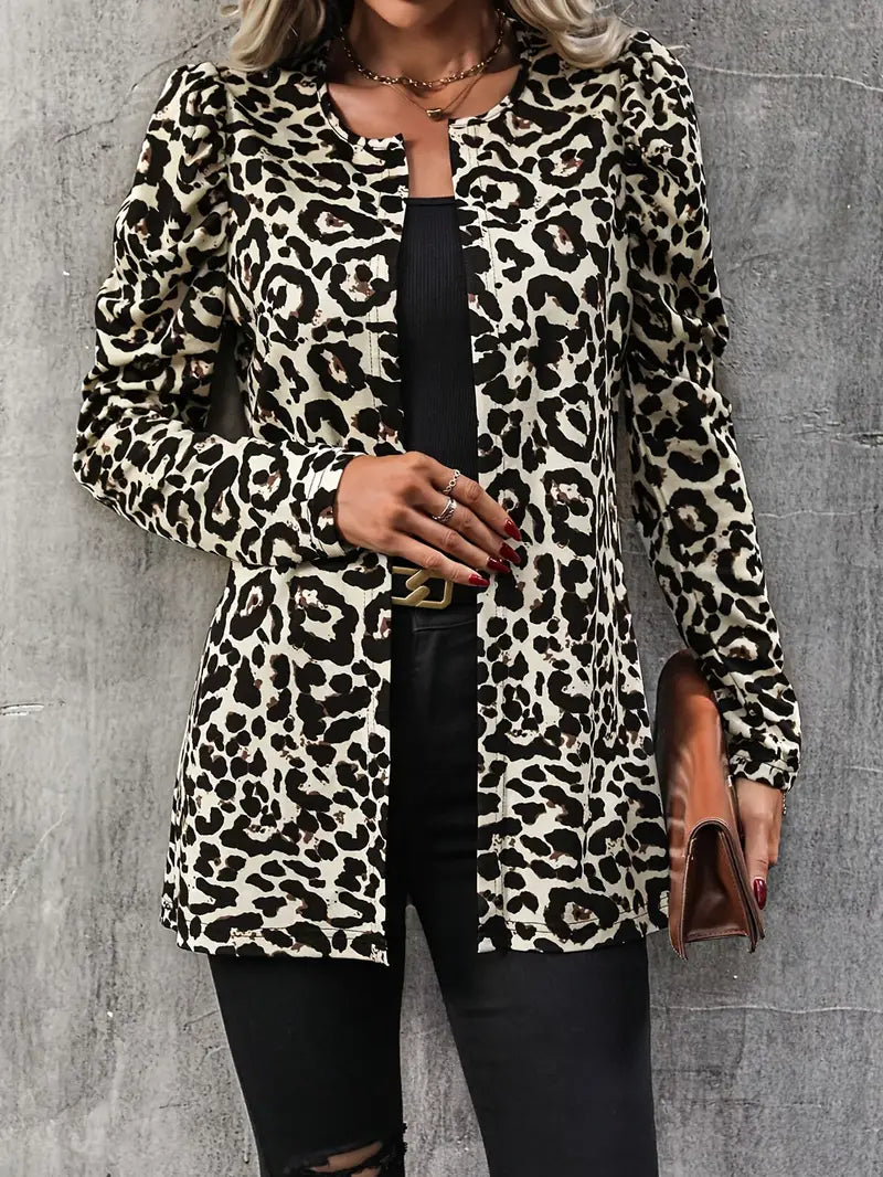 Hammelfleisch Bold Jacke mit Leopardenmuster vorne offen