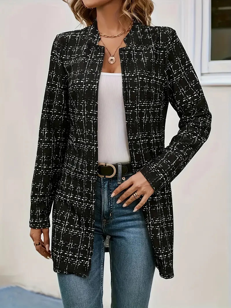 Eleganter Colorblock Blazer für Damen – Offener Front Blazer