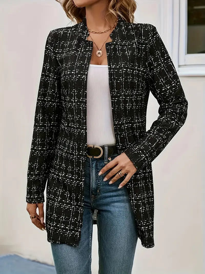 Eleganter Colorblock Blazer für Damen – Offener Front Blazer