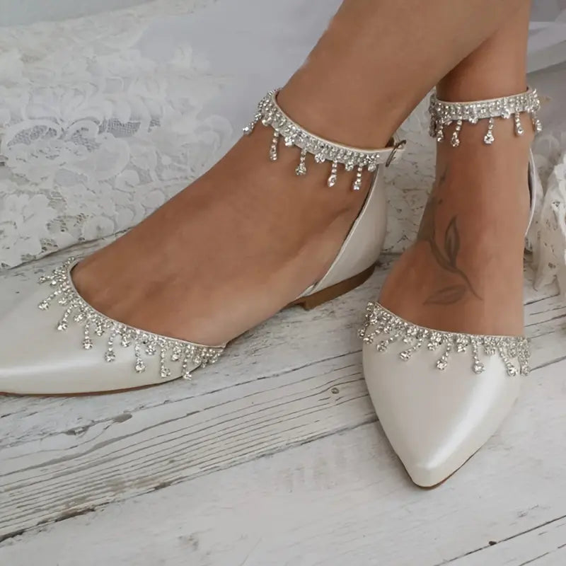 Strass Knöchelriemen Hochzeit Schuhe