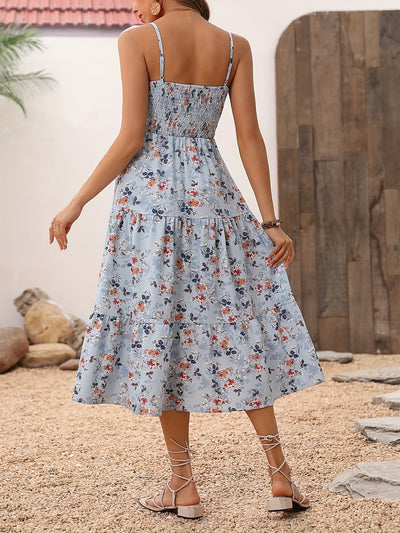 Sommerkleid Blumenkleid mit Spaghettiträgern, Luftig & Elegant