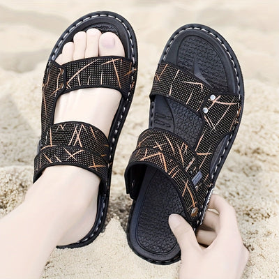 Herren-Sommersandalen – Atmungsaktive Slip-On Strandslipper mit Gummisohle