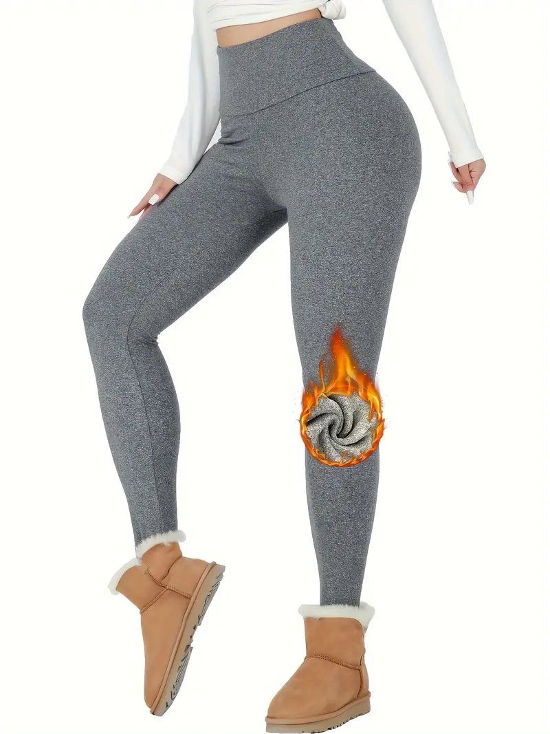 Thermische Fleece gefütterte Leggings mit hoher Taille für Damen