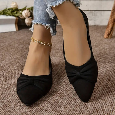 Bequeme Slip-Ons Schicke Ballett-Flats mit Schleifenknoten