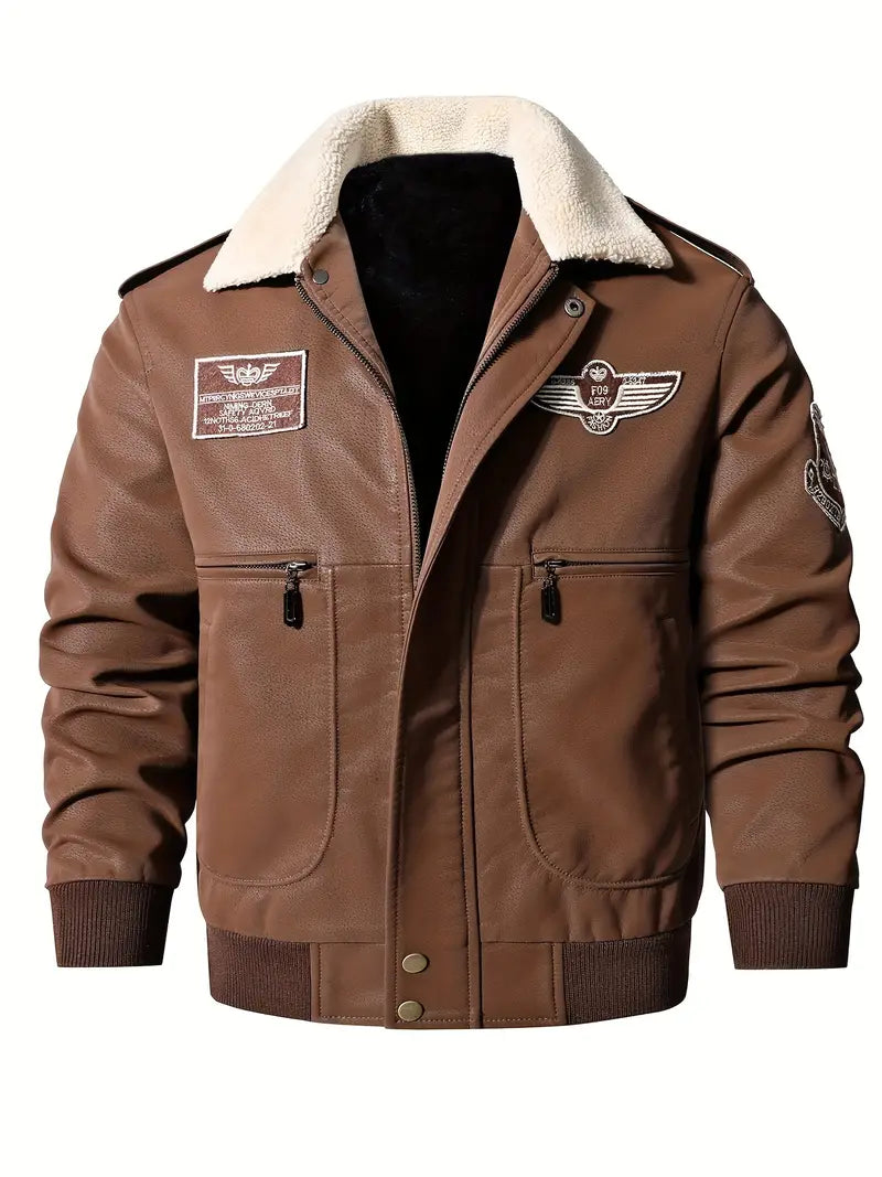 Steven - Herren-Bomber-Motorrad-Lederjacke