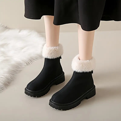 Elegante Damen-Winterboots mit Flauschbesatz – Wärme trifft Stil