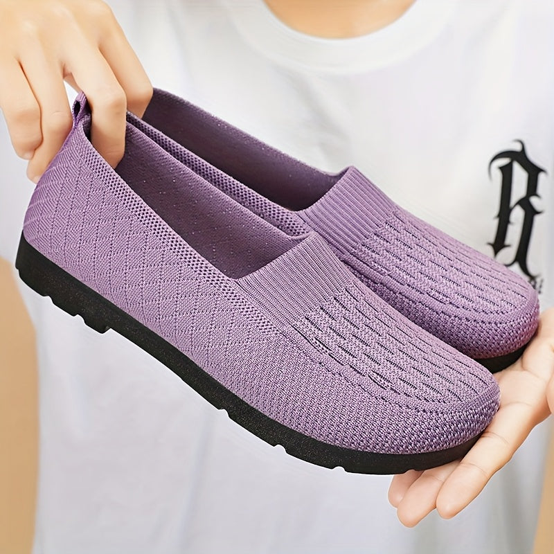 Leichte Slip-On Loafer für Damen – Atmungsaktives Strick-Obermaterial