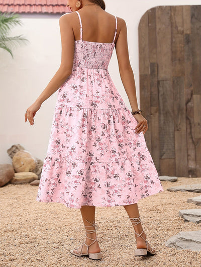 Sommerkleid Blumenkleid mit Spaghettiträgern, Luftig & Elegant