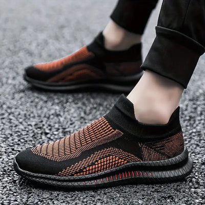 Trendiger gewebter Strick-Slip-On Sneakers für Herren