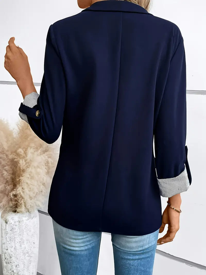 Eleganter Navy Blazer für Damen, Einreiher, Langarm