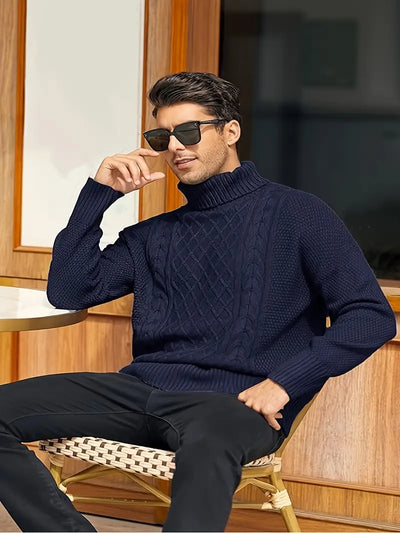 Standard Plain Turtleneck Herren-Pullover für Winter