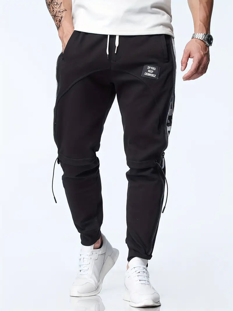 Jogginghose mit Kordelzug – Stretch Zipper Sporthose