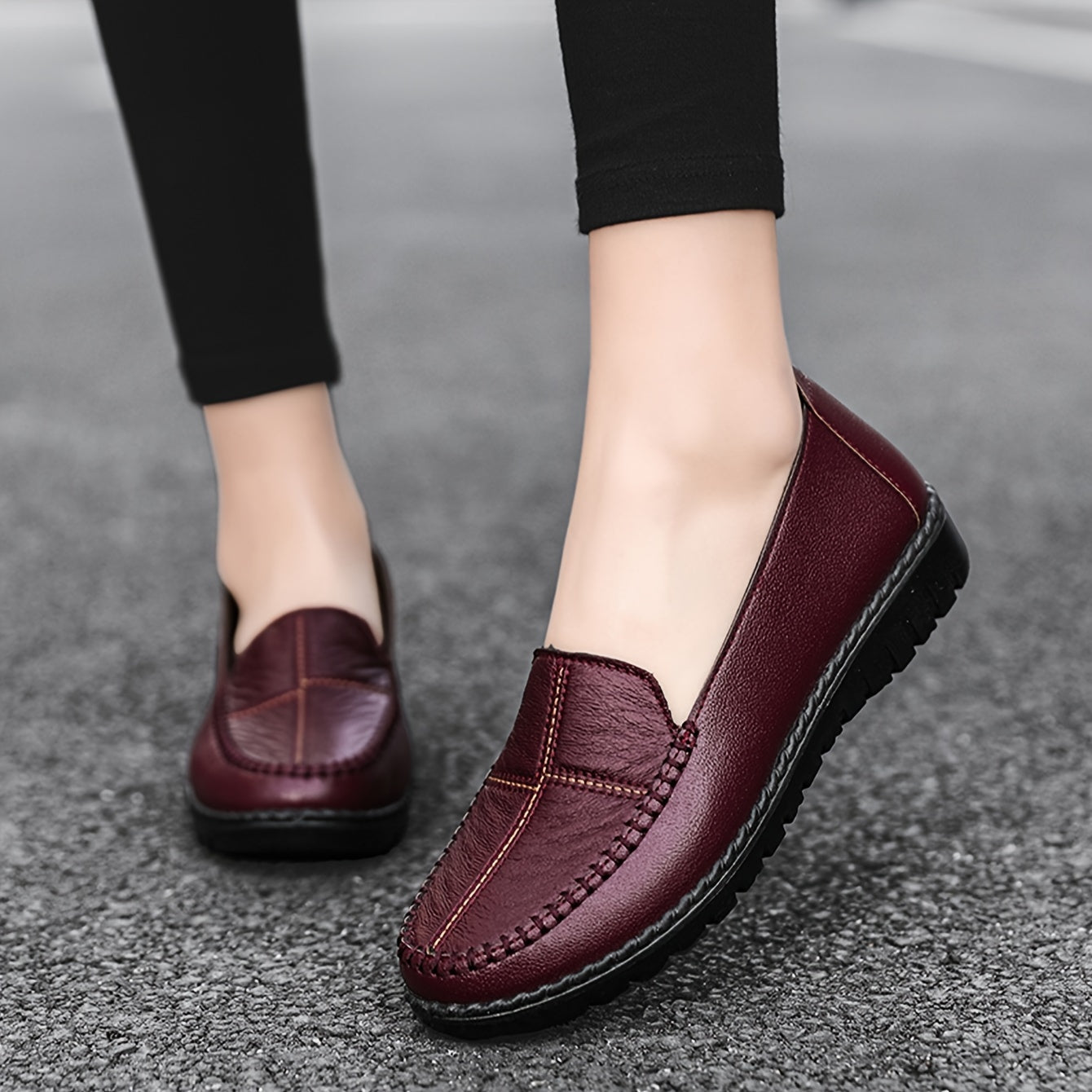 Damen Slip-On Loafer, Weiche Sohle, Rutschfeste Flache Schuhe