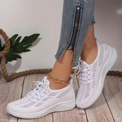 Weiß Atmungsaktive Mesh Turnschuhe