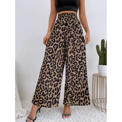 Leopardenprint-Overall mit weitem Bein