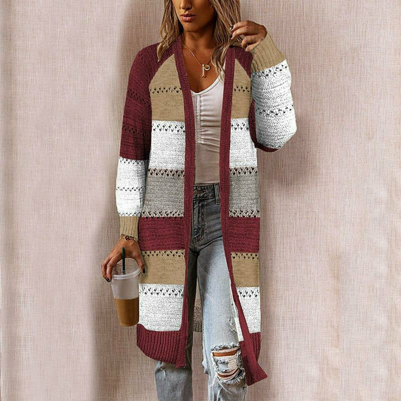 Mila - Gestreifter Lässiger Cardigan