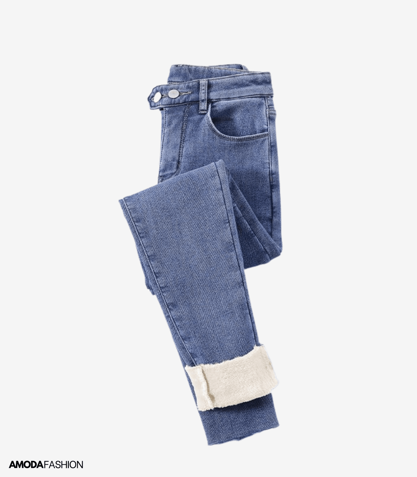 Skinny Jeans mit hoher Taille aus dickem Samt für Frauen