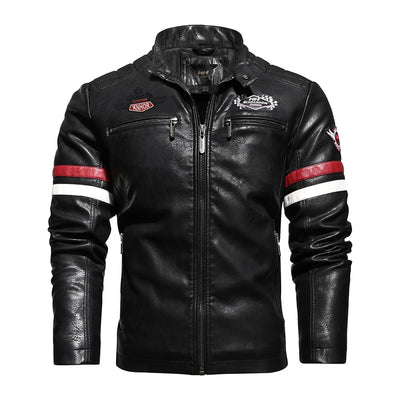 Fritz - Herren-Motorradjacke mit Vintage-Stickerei