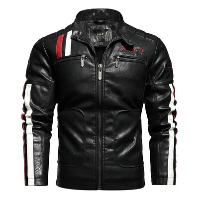 Fritz - Herren-Motorradjacke mit Vintage-Stickerei