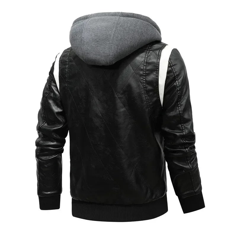 Jonas - Herbst Winter Bomber Lederjacke Herren mit Skorpion Stickerei