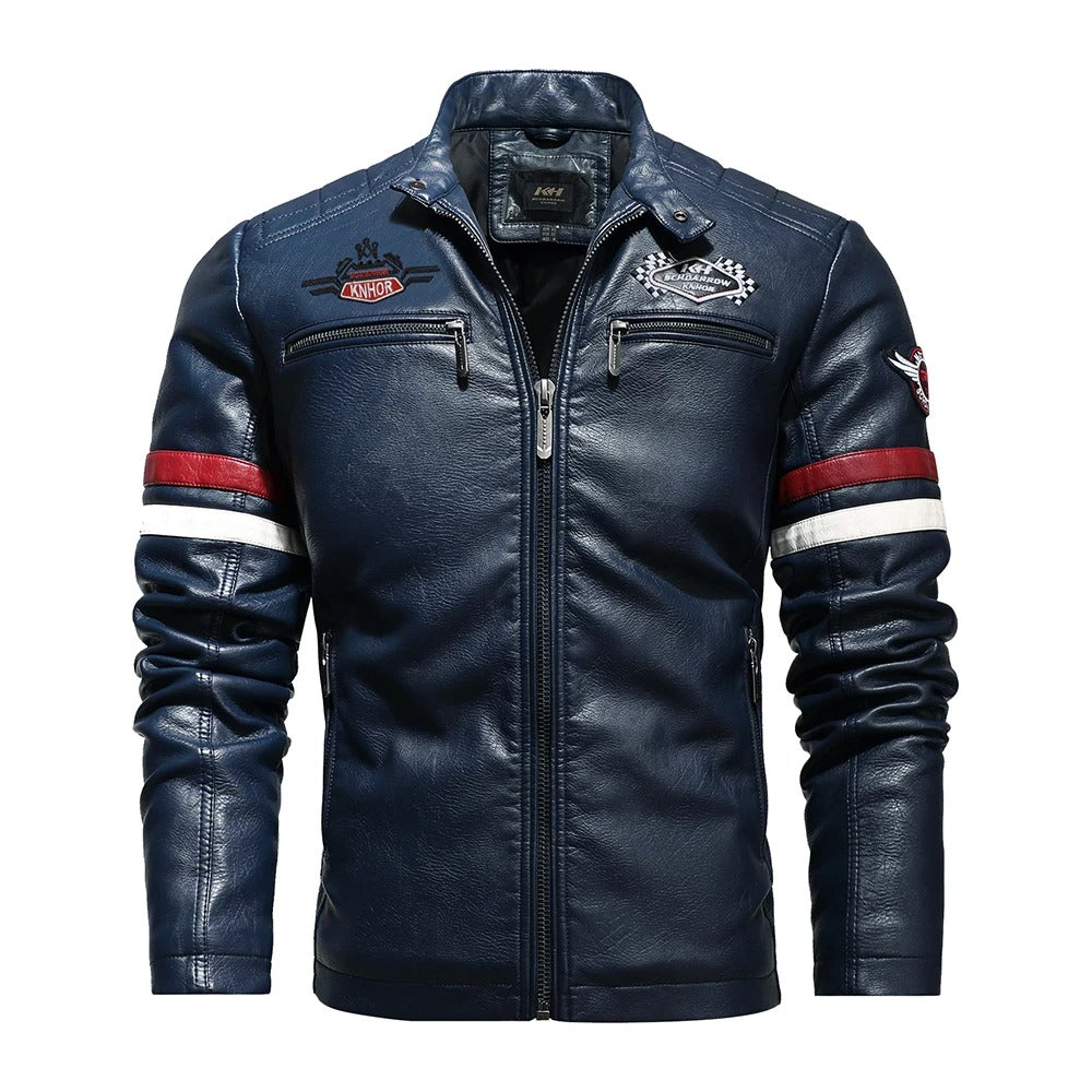 Fritz - Herren-Motorradjacke mit Vintage-Stickerei