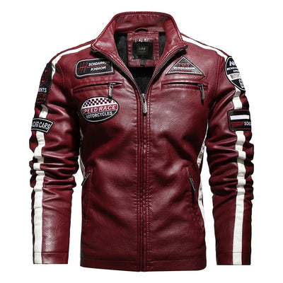 Fritz - Herren-Motorradjacke mit Vintage-Stickerei