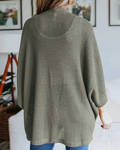 Einfarbiger Cardigan mit 3/4-Ärmeln