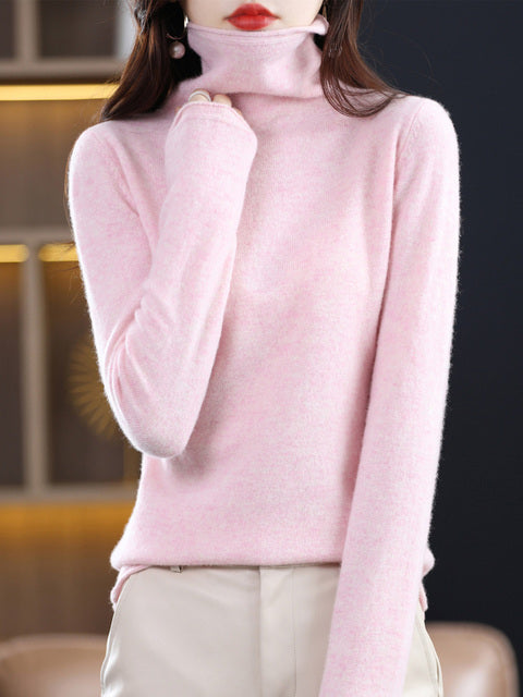 Audrey 100% Pure Wol Rollkragenpullover