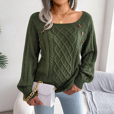 Zuri Strickpullover mit quadratischem Ausschnitt