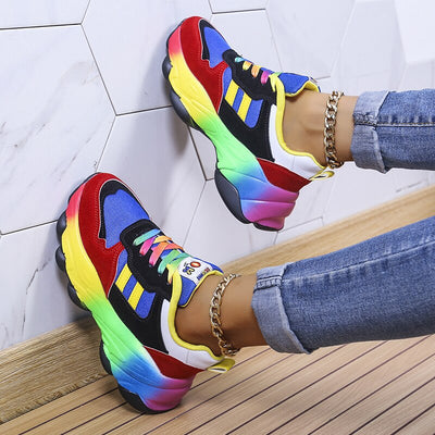 Azura - SwiftStep Bequeme Regenbogen Turnschuhe