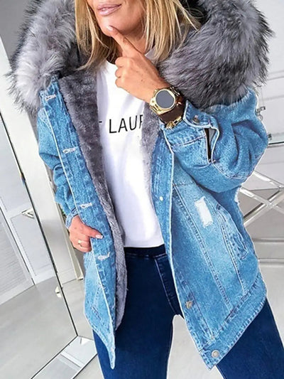 Belle Jeansjacke mit Pelz